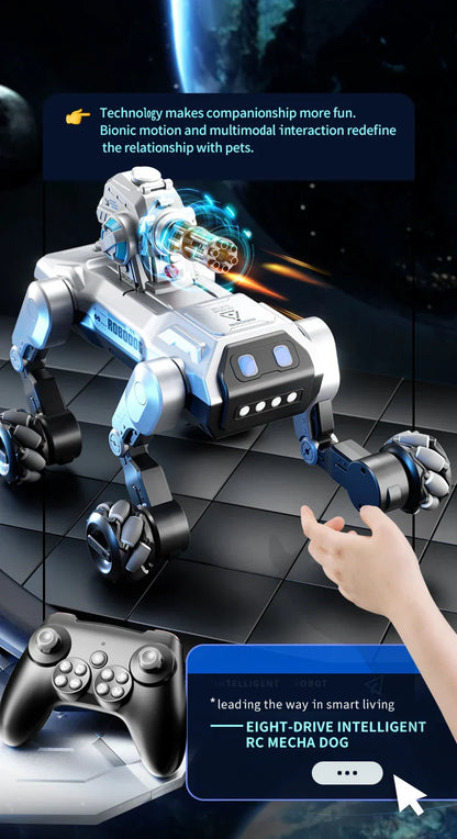 2025 New Intelligent Mechanical Dog With Gesture Induction Can Walk And Sing Dog Spray Control Electric Pet Dog Toys Kids Gifts